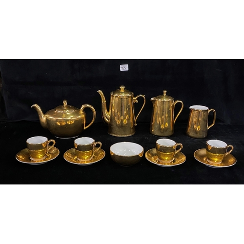 155 - Royal Worcester “Flameproof “ 24ct gold plated tea/coffee service. Circa 1950s