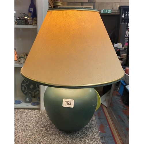 163 - Green porcelain table lamp