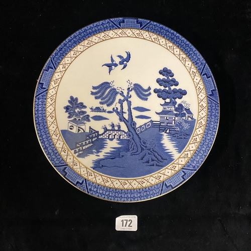 172 - Royal Doulton Booths “Real Old Willow “ 1981 Cake Plate 11” diameter