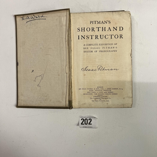 202 - Centenary Edition of Pitmans shorthand instructor dated 1913