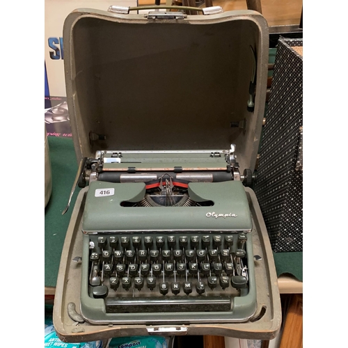 416 - Olympia typewriter in carry case