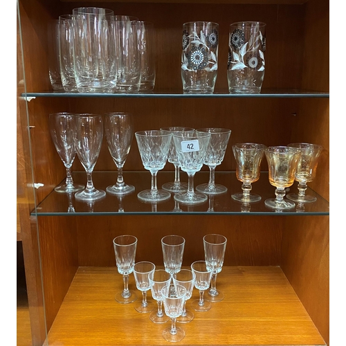 42 - Selection of crystal glasses