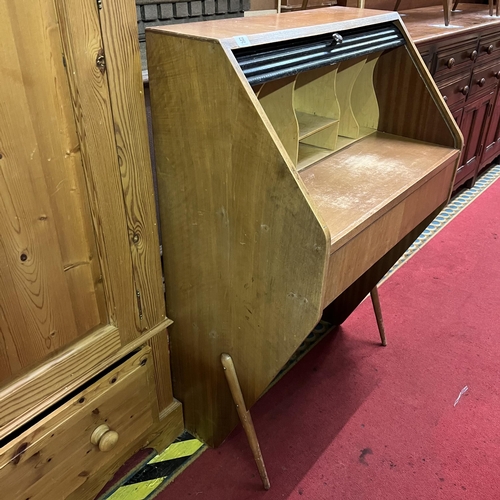 58 - Rare 1950’s roll top bureau in teak