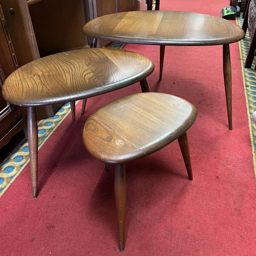 60 - Ercol Pebble nest of three tables circa 1960’s