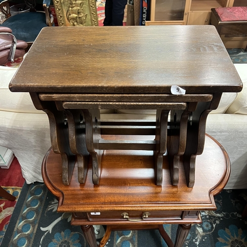 9 - Solid oak nest of three tables