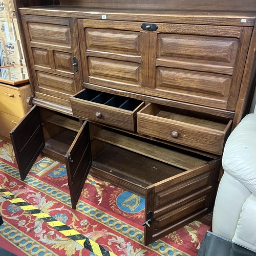 72 - Very large solid oak German cabinet