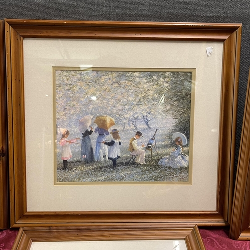 100 - A series of pictures depicting 20th century summer activity’s signed by artist