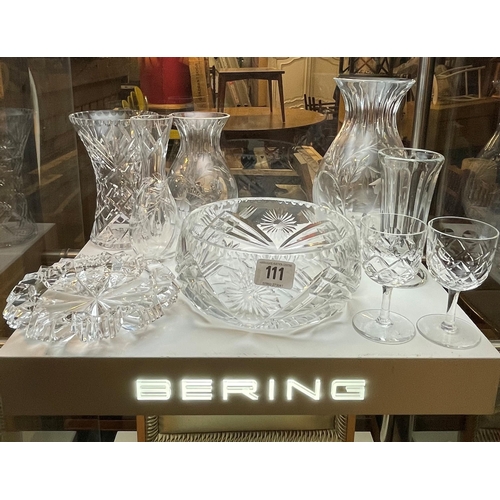 111 - Selection of crystal glassware