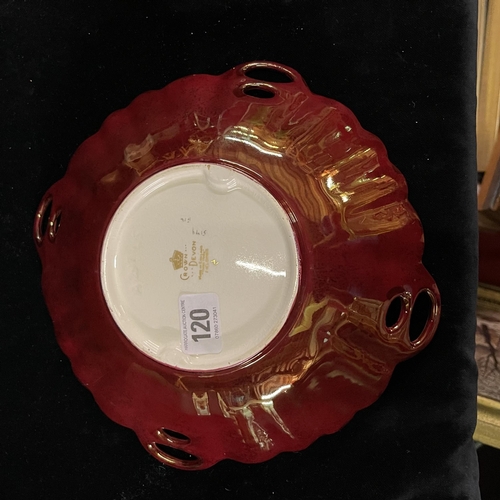 120 - Crown Devon fieldings rouge lustre pottery Bowl circa 1930