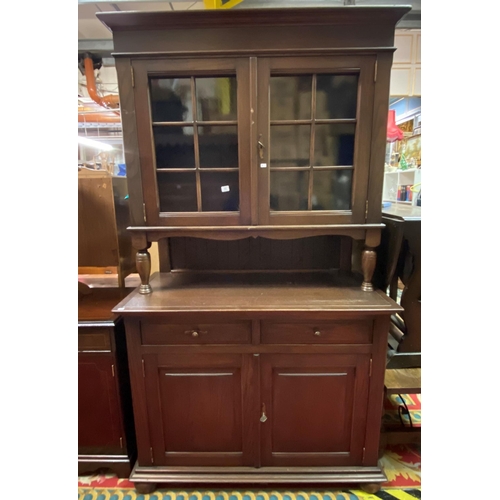 13 - Oak dresser with glazed top cupboard