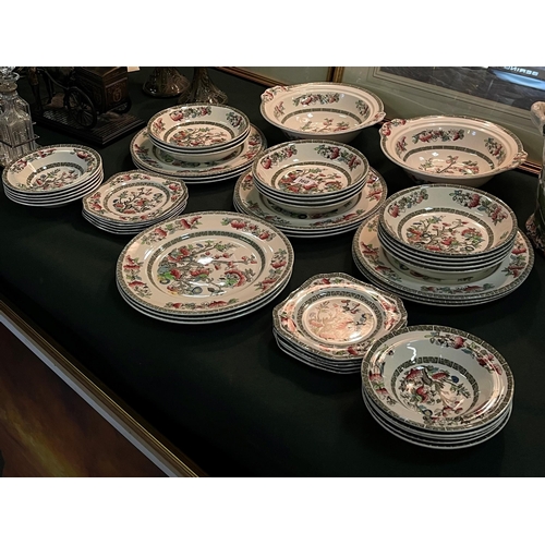 160 - Large Indian tree pattern dinner set by Johnson Bros ironstone