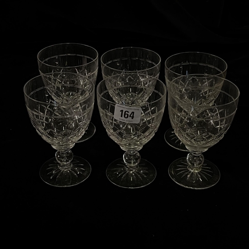 164 - Six crystal glasses