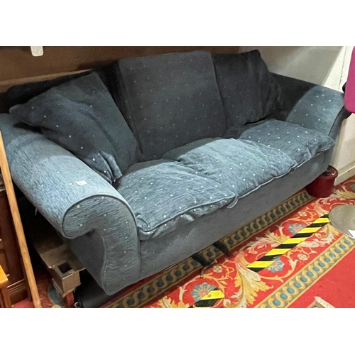 17 - Three seater settee in blue