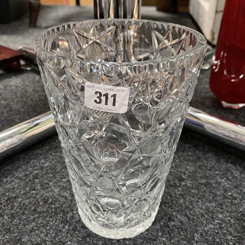 311 - Decorative crystal vase - 8”