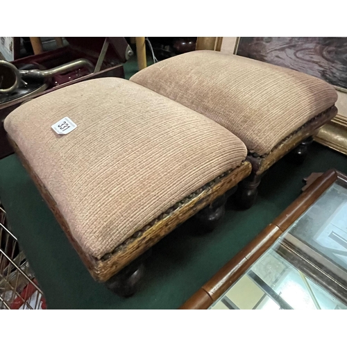 331 - Pair of vintage studded footstools