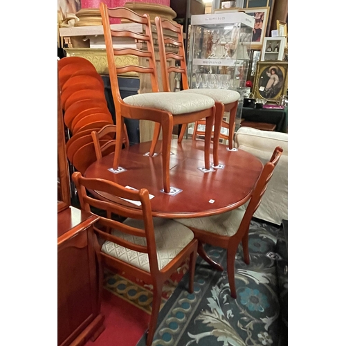 62 - White and newton dining table and six chairs