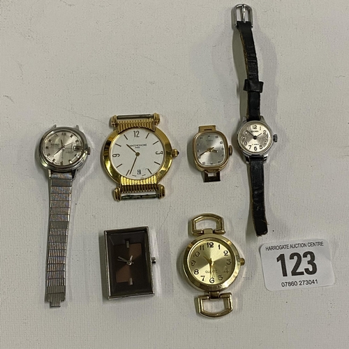 123 - 6 ladies watch heads including Timex, Sekonda and Seiko