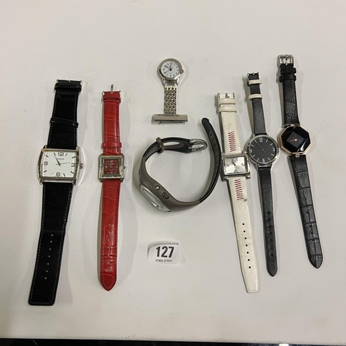 127 - 6 ladies watches and nurses watch - All working
