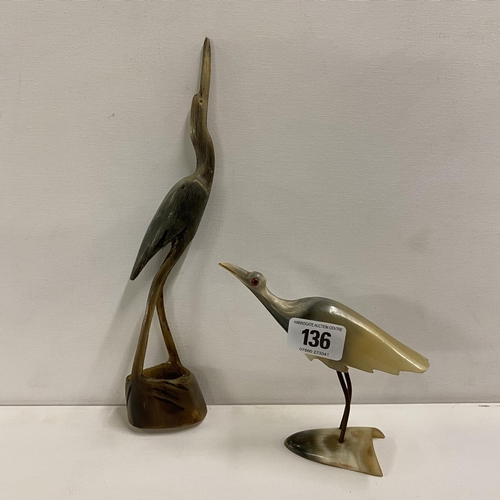 136 - Pair of horn birds