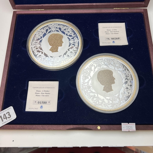 Two Princess Diana Memorial Coins With Authenticity Certificate