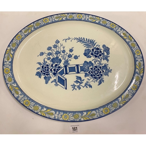 161 - Ironstone pitcher white with gold trim Woodsware Wincanton pattern Meat Charger 18”x15”