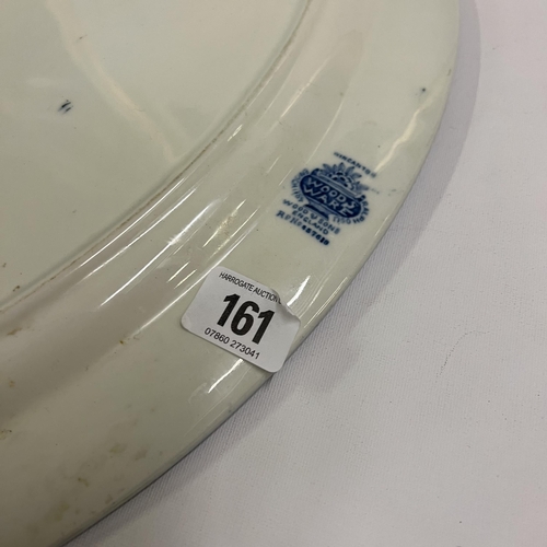 161 - Ironstone pitcher white with gold trim Woodsware Wincanton pattern Meat Charger 18”x15”