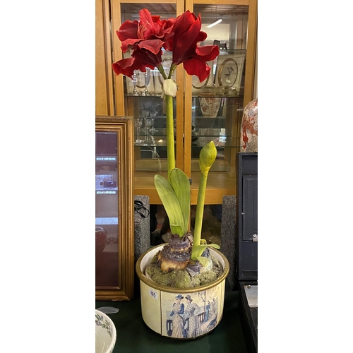 165 - Parisian style planter with artificial plant