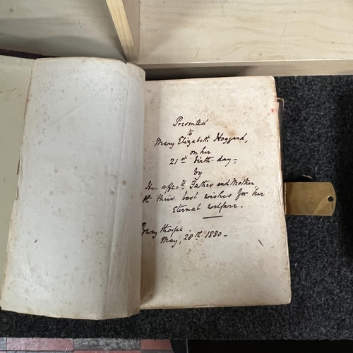 209 - Victorian Leather and Brass Bible with gilded pages and lock