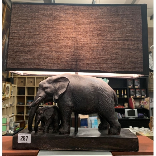 287 - Wooden elephant lamp