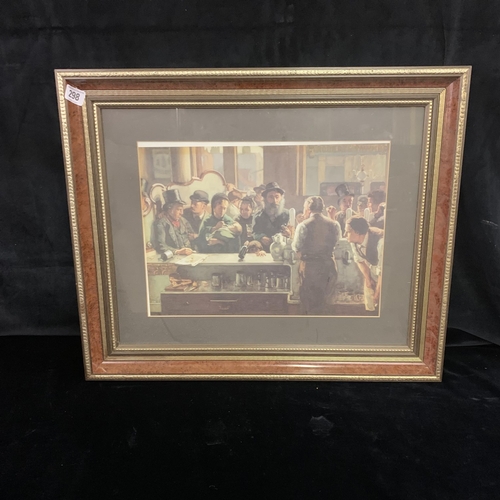 298 - A Cafe, Place Du Theatre Francais Print by Edouard Manet in wooden frame