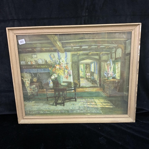 305 - Picture titled “Cottage at Blenbury” by Herbert Davis Richter