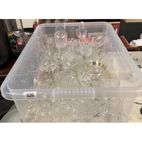 326 - Box containing Various crystal glassware