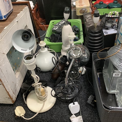 332 - Large selection of table lamps