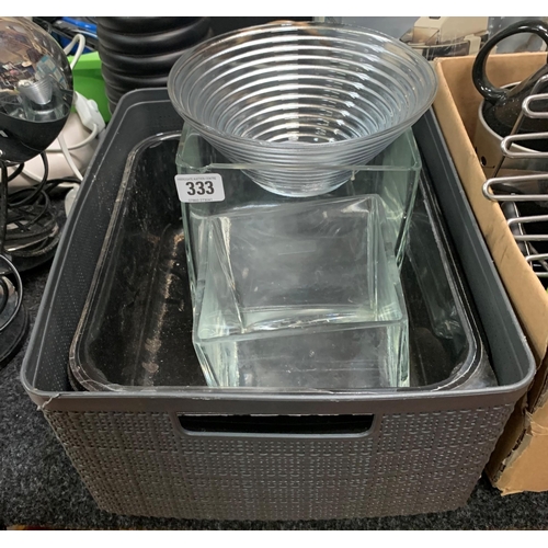 333 - Selection of glassware in wicker box