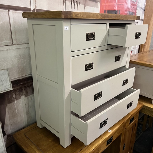 44 - Kemble Rustic solid oak painted two over three chest