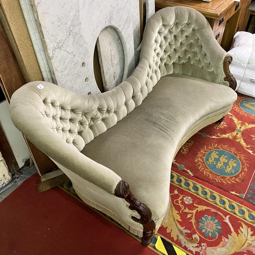 8 - Victorian Rosewood Double ended Chaise Longue 65”. 32”