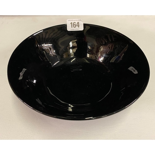 164 - Black engraved fruit bowl