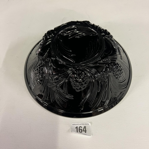 164 - Black engraved fruit bowl