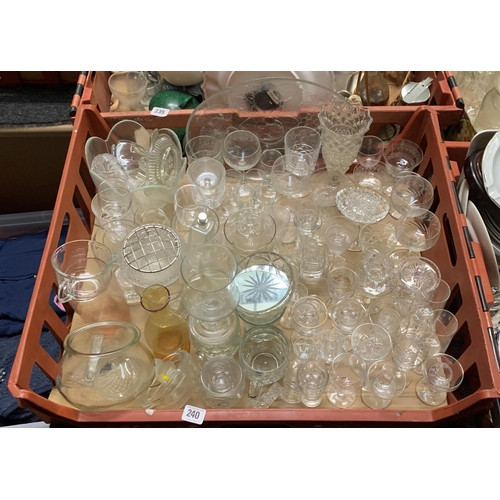 240 - Box of assorted crystal glassware