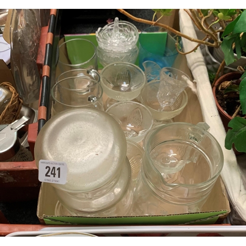 241 - Small box of assorted crystal glassware