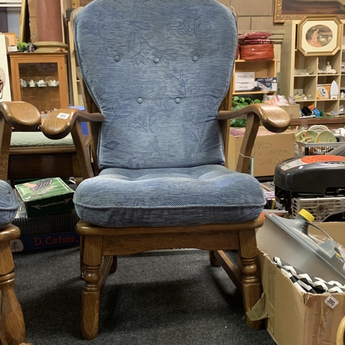 385 - Solid oak armchair