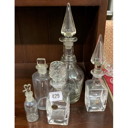 429 - Selection of Victorian decanters and bottles