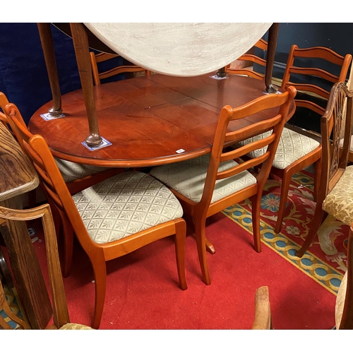 83 - White&Newton extending dining table with six matching ladder back chairs