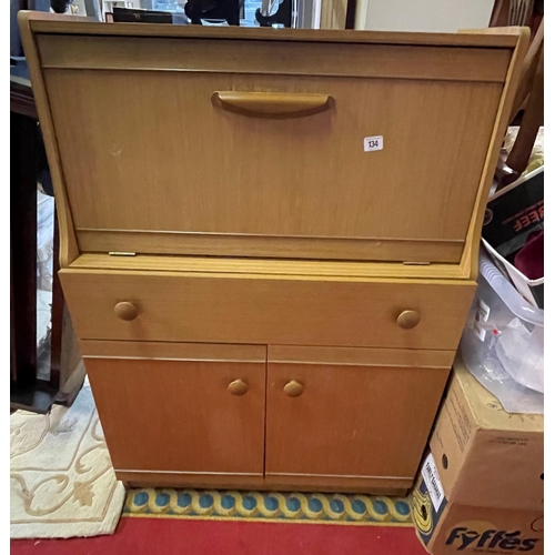 134 - VINTAGE TEAK BUREAU