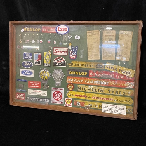 135 - CAR MEMORABILIA IN WOODEN CASE