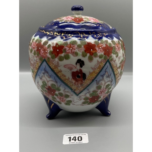 140 - JAPANESE GEISHA VINTAGE TEA JAR