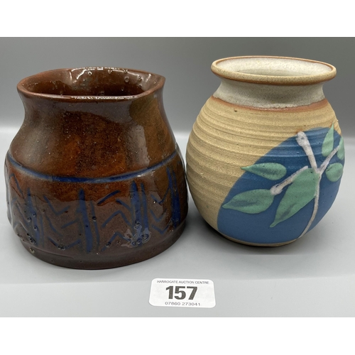 157 - TWO STUDIO POTTERY JARS