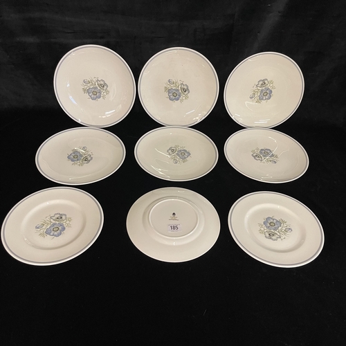 185 - NINE WEDGWOOD PLATES BY SUSIE COOPER