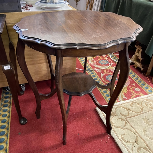 188 - EDWARDIAN MAHOGANY TABLE WITH PLANT STAND BASE