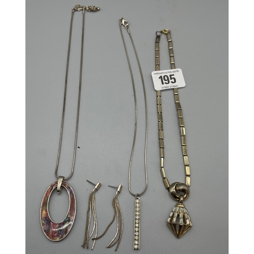 195 - PENDANTS AND EARRINGS